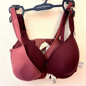 Lucky Brand deep V lightly padded 2 pk bra set size 38D